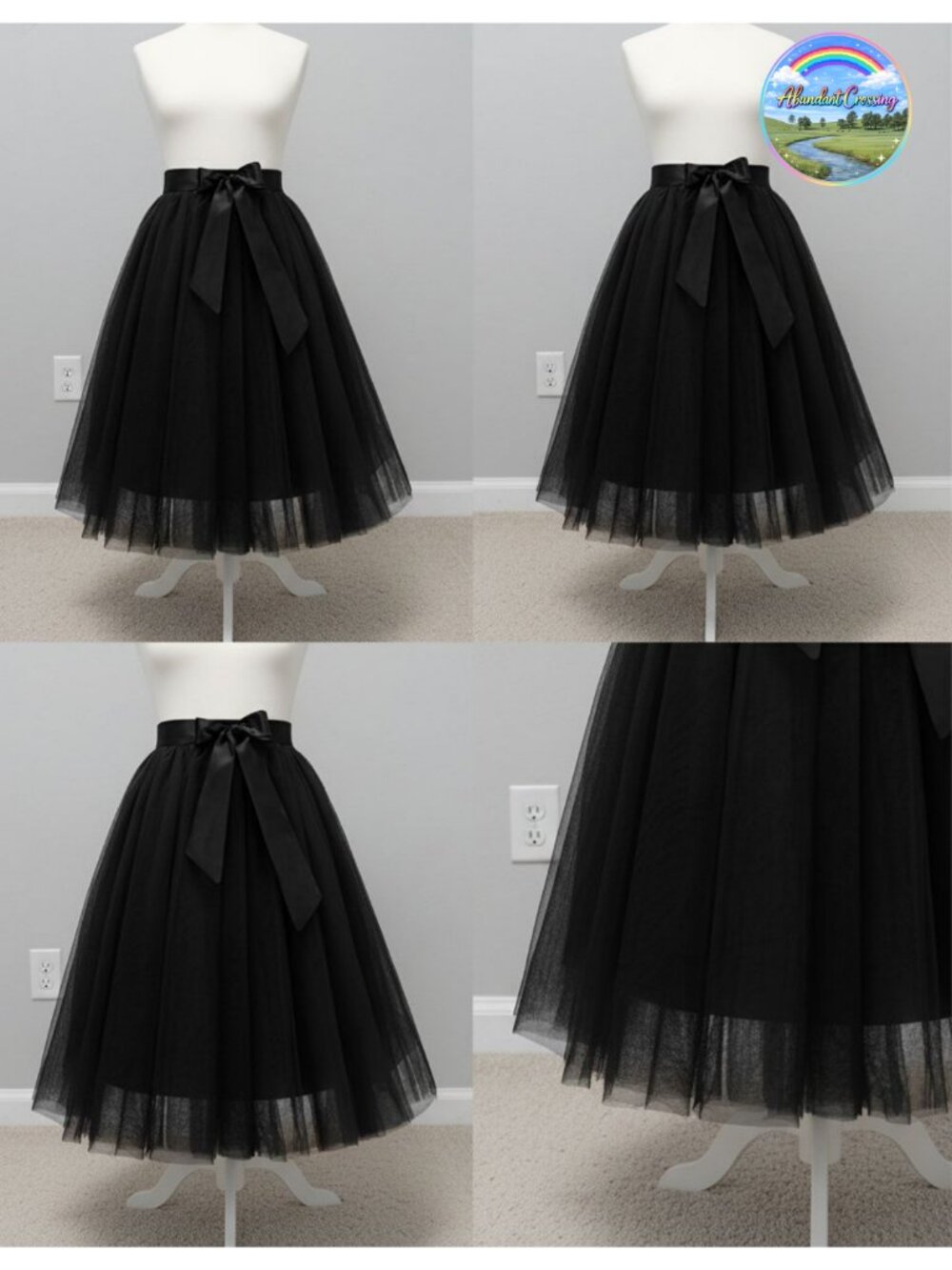 Women's Tulle Skirt Knee Length 6-Layered Wedding Party Prom